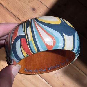 Songbof The Whale By Ben Houstie Hand-Painted Colorful Swirl Bangle Bracelet